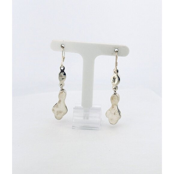 925 Sterling Silver Drop Dangle Earrings with Tiger's Eye Gemstones, Hook Back - Picture 4 of 11